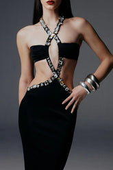 Alma Diamante Cutout Halter Maxi Dress | Dress In Beauty